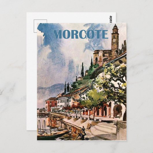 Morcote kustlijn, meer van Lugano, Zwitserland Briefkaart (Voorkant / Achterkant)