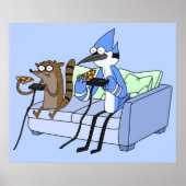 Mordecai en Rigby Pizza en Videogames Poster (Voorkant)