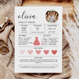 Morden Bridesmaid Informatie & Voorstel Kaart