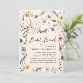 Mordern Boho Wildbloemen Bridal Brunch Shower Kaart (Staand voorkant)