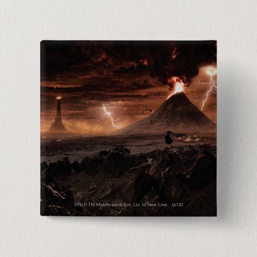 Mordor Lightning Storm Vierkante Button 5,1 Cm (Voorkant)