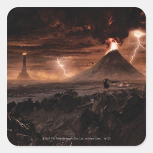 Mordor Lightning Storm Vierkante Sticker