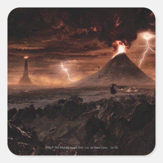 Mordor Lightning Storm Vierkante Sticker (Voorkant)