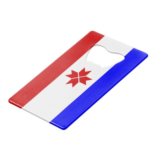 Mordovia Flag Creditkaart Flessenopener (Achterkant Gekanteld)
