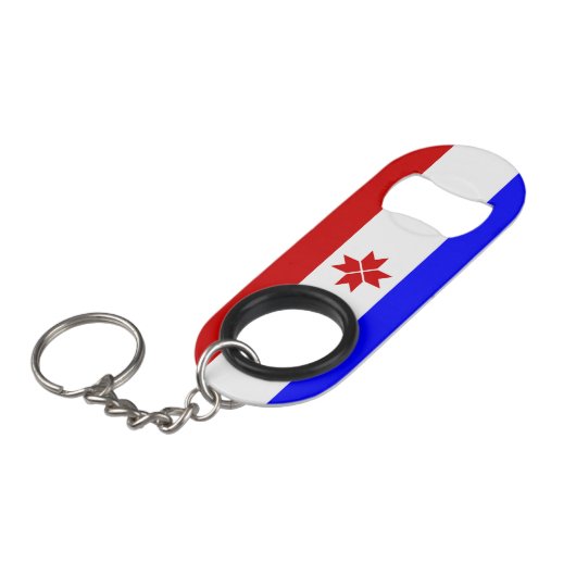 Mordovia Flag Mini Flessenopener (Voorkant Gekanteld)