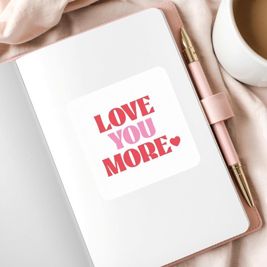 More Amor Por Favor Valentine Vierkante Sticker