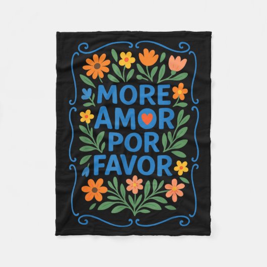 More Amor R Favor Latin Spanish Love Quote  Fleece Deken (Voorkant)