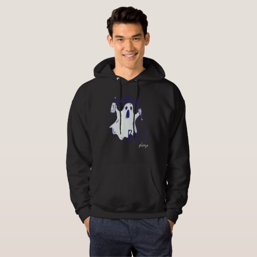 More Boos Please Ghost Beer Drinking Halloween Gr Hoodie (Voorkant volledig)