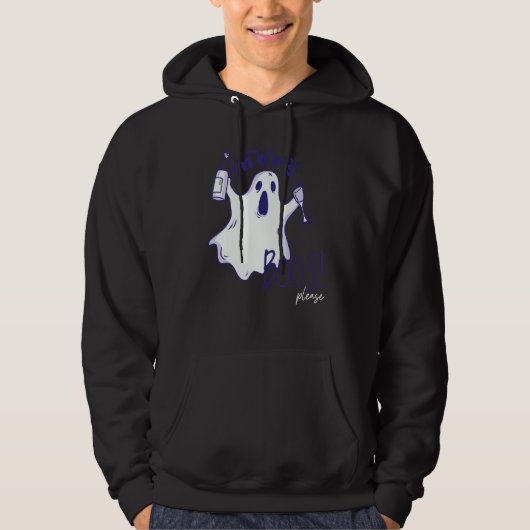More Boos Please Ghost Beer Drinking Halloween Gr Hoodie (Voorkant)