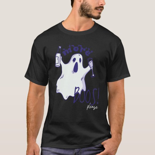 More Boos Please Ghost Beer Drinking Halloween Gr T-shirt (Voorkant)