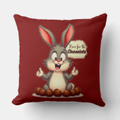 More Chocolate – Funny Easter Bunny - almofada Kussen (Voorkant)