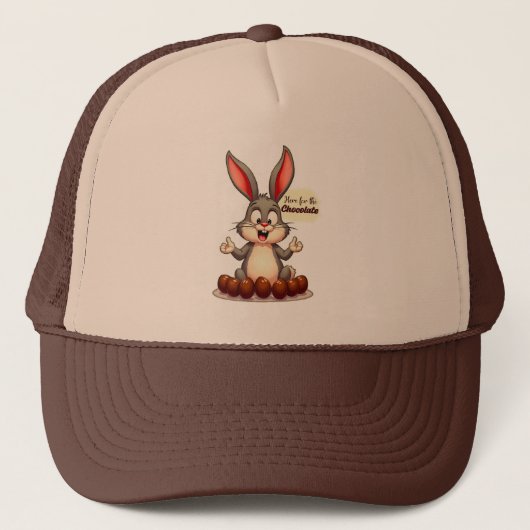 More Chocolate – Funny Easter Bunny - boné Trucker Pet (Voorkant)