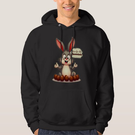 More Chocolate – Funny Easter Bunny - moletom Hoodie (Voorkant)