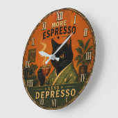 More Espresso Less Depresso Cat Grote Klok (Hoek)