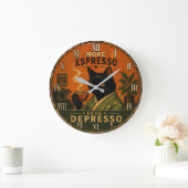 More Espresso Less Depresso Cat Grote Klok (Huis)
