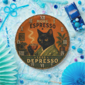 More Espresso Less Depresso Cat Papieren Bordje (Feest)