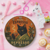 More Espresso Less Depresso Cat Papieren Bordje (Feest)