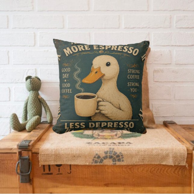 More Espresso Less Depresso Coffee Lover Kussen (Creator heeft geüpload)