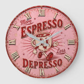 More Espresso Less Depresso Grote Klok (Voorkant)
