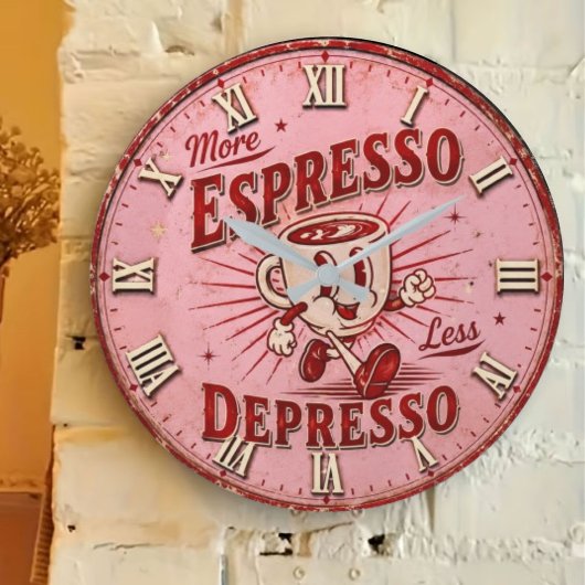 More Espresso Less Depresso Grote Klok