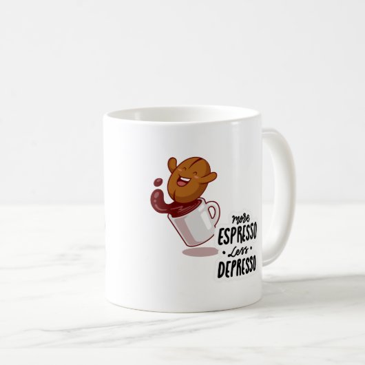 More Espresso, Less Depresso Mug Koffiemok (Voorkant rechts)