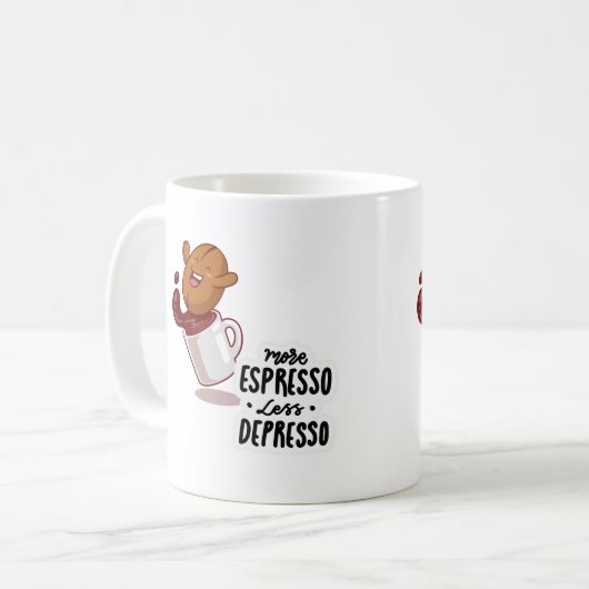 More Espresso, Less Depresso Mug Koffiemok (Voorkant links)