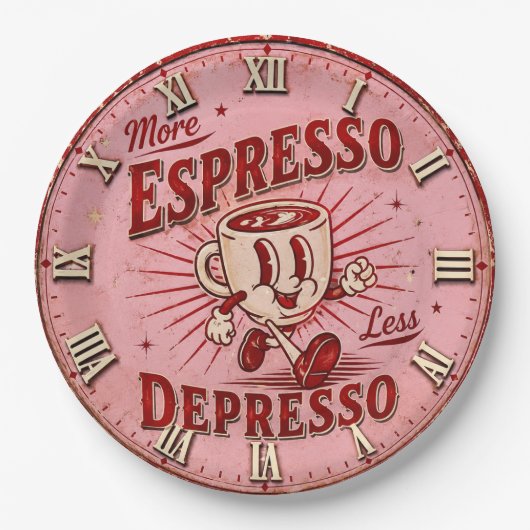 More Espresso Less Depresso Papieren Bordje (Voorkant)
