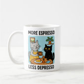 More Espresso Less Depresso Zwarte Kat Koffiemok (Links)