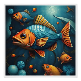 More fish swimming in the sea perfect poster