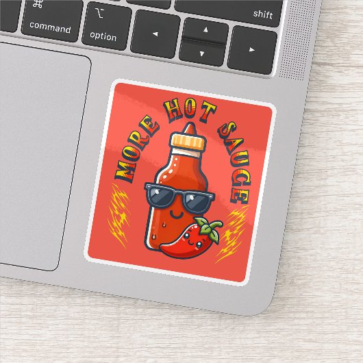More Hot Sauce Spicy Food Lover Kawaii Sticker (Detail)