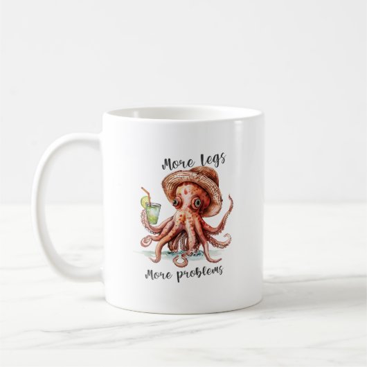 More Legs More Problems Funny Octopus Beach Drink Koffiemok (Links)