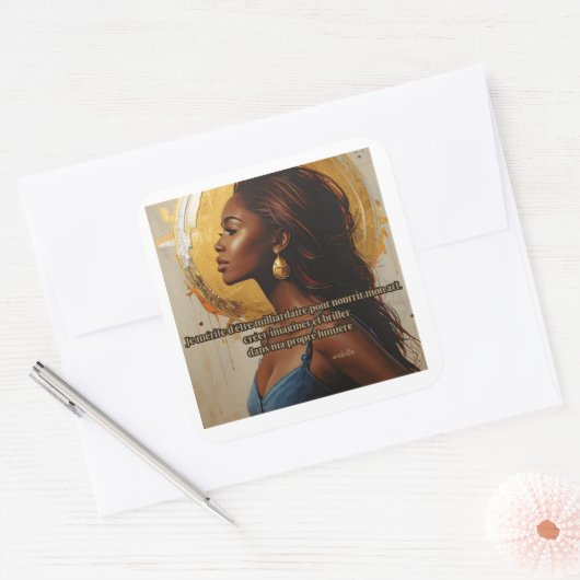 More motivational version vierkante sticker (Envelop)