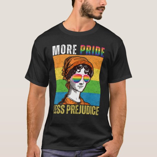 More Pride Less Prejudice LGBT Gay Pride Month T-shirt (Voorkant)
