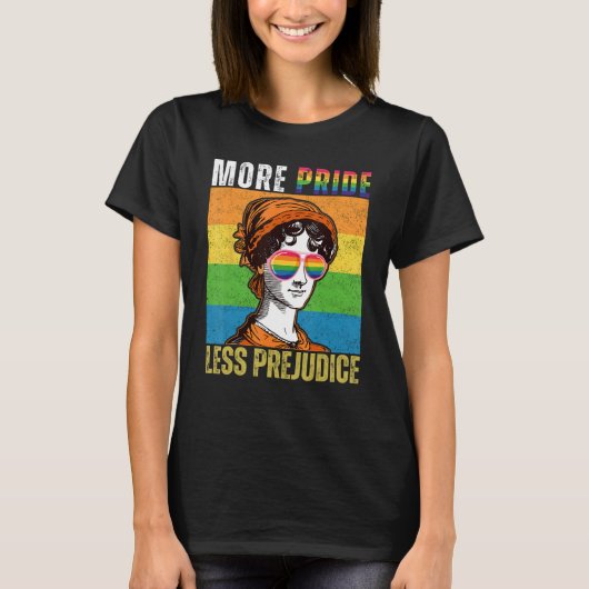 More Pride Less Prejudice LGBT Gay Pride Month T-shirt (Voorkant)