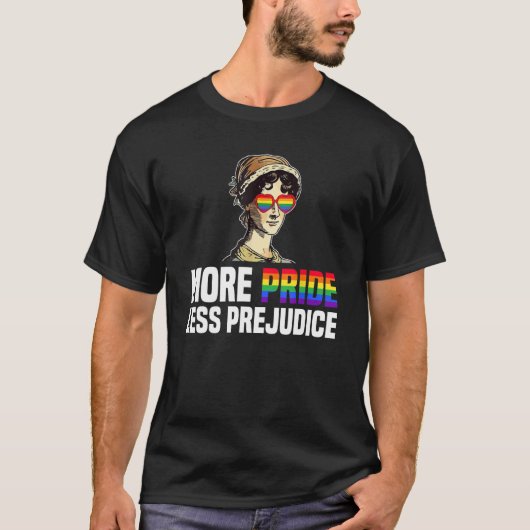 More Pride Less Prejudice Lgbt Gay Proud Ally Prid T-shirt (Voorkant)
