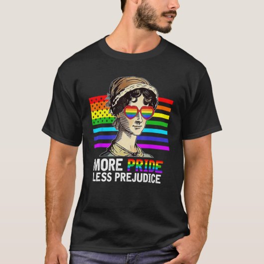 More Pride Less Prejudice Lgbt Gay Proud Ally Prid T-shirt (Voorkant)