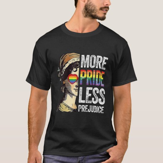 More Pride Less Prejudice LGBT Pride Month Gay LGB T-shirt (Voorkant)