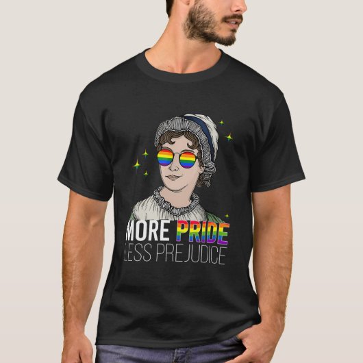 More Pride Less Prejudice Lgbtq Gay Proud Ally Pri T-shirt (Voorkant)