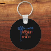 More Spagetti Less Etti Funny Foodie Spaghetti  Sleutelhanger (Voorkant)