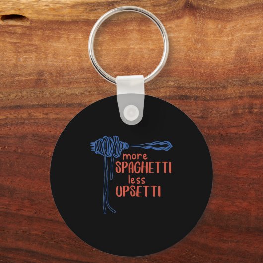 More Spagetti Less Etti Funny Foodie Spaghetti  Sleutelhanger (Voorkant)