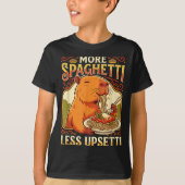 More Spaghetti Less Upsetti Capybara Illustration T-shirt (Voorkant)