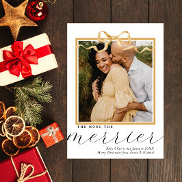 More The Merrier Christmas Pregnancy Announcement Feestdagenkaart