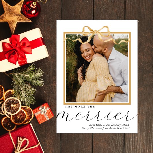 More The Merrier Christmas Pregnancy Announcement Feestdagenkaart