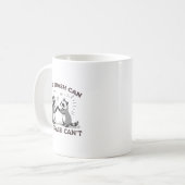 More Trash Can Less Trash Can't Funny Raccoon Meme Koffiemok (Voorkant links)