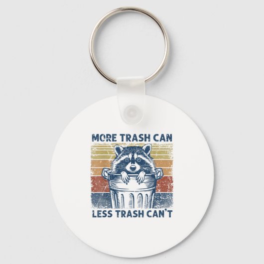 More Trash Can Less Trash Can't Trash Panda Raccoo Sleutelhanger (Voorkant)
