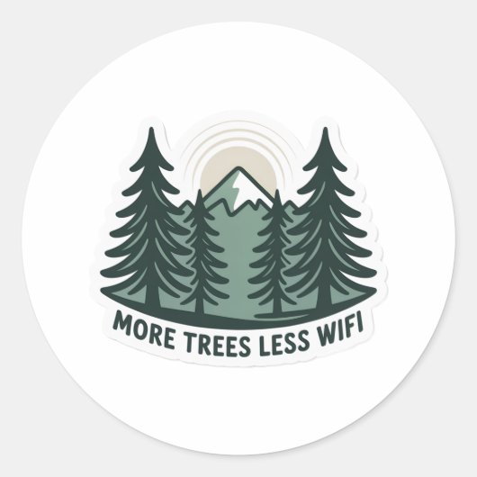 More Trees Less WiFi Eco Sticker (Voorkant)