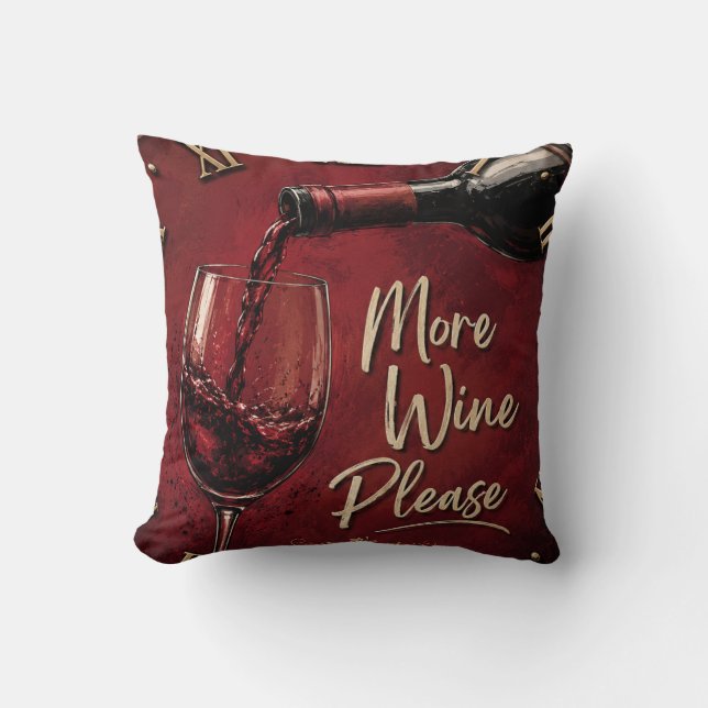 More Wine Please Elegant Burgundy Home Bar Decor Kussen (Voorkant)