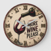More Wine Please Rustic Home Bar Grote Klok (Voorkant)