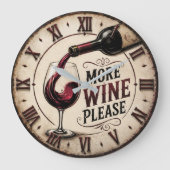 More Wine Please Rustic Vineyard Home Bar Grote Klok (Voorkant)