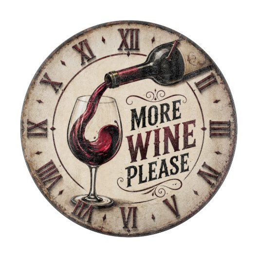 More Wine Please Rustic Vineyard Home Bar Snijplank (Voorkant)